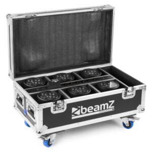 Beamz BBP66 Uplight Par 6X6W DMX Flightcase w/ Wheels at Anthony's Music - Retail, Music Lesson and Repair NSW
