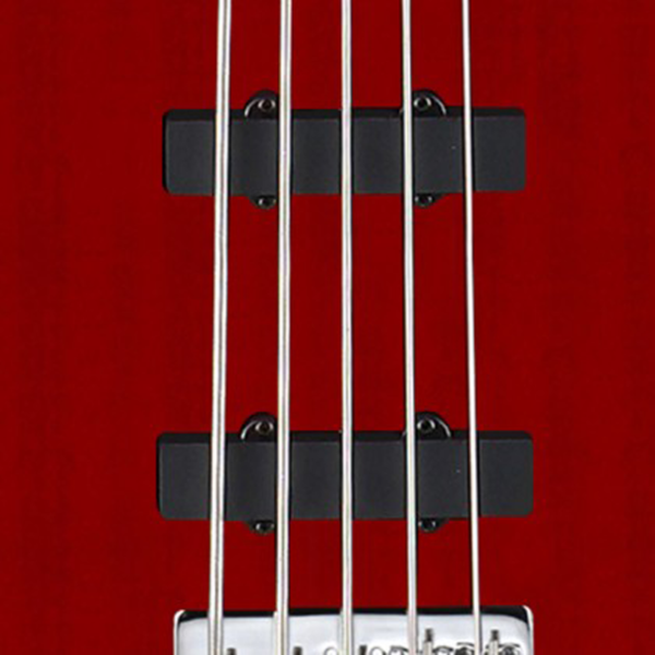 Cort Action Bass V PLUS 5-String Bass Guitar Transparent Red at Anthony's Music - Retail, Music Lesson and Repair NSW