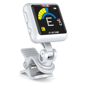 Aroma AT102WH Rechargable Chromatic Clip-on Tuner White at Anthony's Music - Retail, Music Lesson & Repair NSW