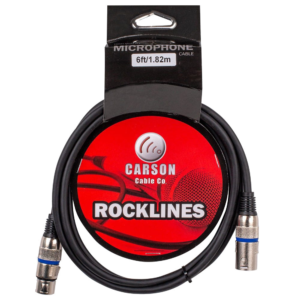 Carson Rocklines ROM06L Balanced Cable XLR Female to XLR Male 1.8m (6ft) at Anthony's Music - Retail, Music Lesson & Repair NSW 