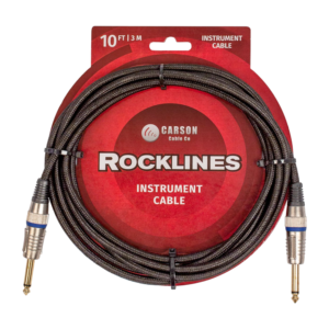 Carson Rocklines ROK10BK Braided Guitar Cable Black 3m (10ft) at Anthony's Music - Retail, Music Lesson & Repair NSW 