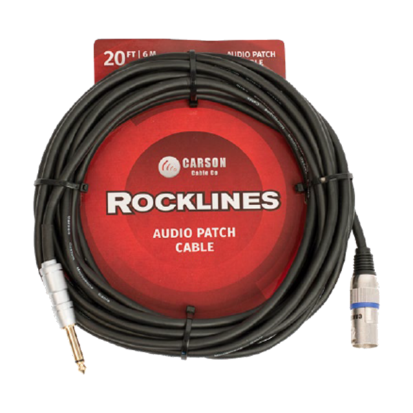 Carson Rocklines ROM20A XLR to Jack Microphone Cable 6m (20ft) at Anthony's Music - Retail, Music Lesson & Repair NSW