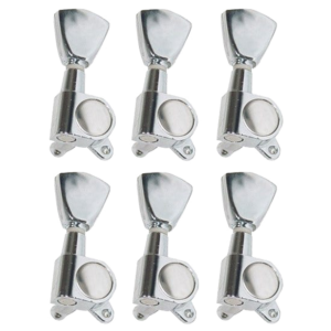 Dr Parts 647 3-a-Side Diecast Machine Heads w Tulip Buttons Set of 6 Chrome at Anthony's Music - Retail, Music Lesson & Repair NSW