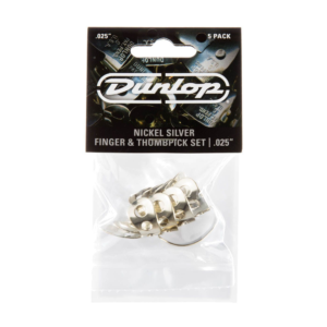 Jim Dunlop JP500 Nickel Silver Thumb & Fingerpick Pack – 1 Thumb & 3 Fingerpicks – 0.25″ at Anthony's Music - Retail, Music Lesson & Repair NSW 