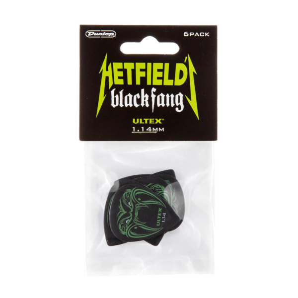Jim Dunlop JPBF14 James Hetfield Black Fang Pick 6 Pack 1.14mm at Anthony's Music - Retail, Music Lesson & Repair NSW 