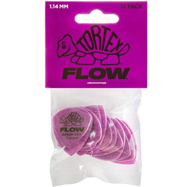 Jim Dunlop JPTF114 Tortex Flow Guitar Pick 12-Pack – Purple 1.14mm at Anthony's Music - Retail, Music Lesson & Repair NSW 
