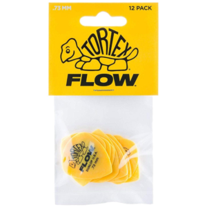 Jim Dunlop JPTF73 Tortex Flow Standard Players Pack of 12 Picks – Yellow .73 mm at Anthony's Music - Retail, Music Lesson & Repair NSW