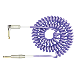 Kirlin KIPK222PU Premium Coil Purple Guitar Cable RA – Straight 10m (30ft) at Anthony's Music - Retail, Music Lesson & Repair NSW 