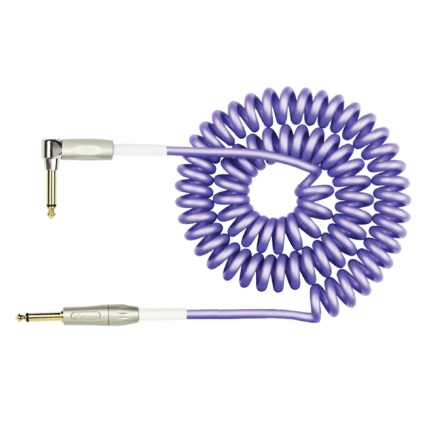 Kirlin KIPK222PU Premium Coil Purple Guitar Cable RA – Straight 10m (30ft) at Anthony's Music - Retail, Music Lesson & Repair NSW 