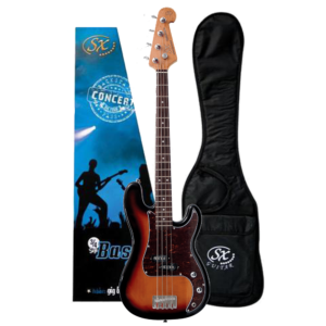 SX VEP34TS 3/4 Short Scale Vintage Style Electric Bass Guitar 3 Tone Sunburst w/ Bag at Anthony's Music - Retail, Music Lesson & Repair NSW
