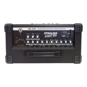 Strauss SBA-20FX-BLK Street Box 20W Rechargeable DC Busking Amp With EFX at Anthony's Music - Retail, Music Lesson & Repair NSW 