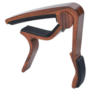 Wingo JX-09W Trigger Capo Acoustic Curved Wooden Finish at Anthony's Music - Retail, Music Lesson & Repair NSW 