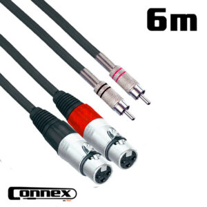 Connex XFRC-6T Pro Audio Cable XLR (m) to RCA (m twin) 6m at Anthony's Music - Retail, Music Lesson & Repair NSW