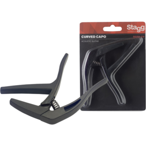 Stagg SCPX-CUBK Trigger Capo Curved Black at Anthony's Music - Retail, Music Lesson & Repair NSW 