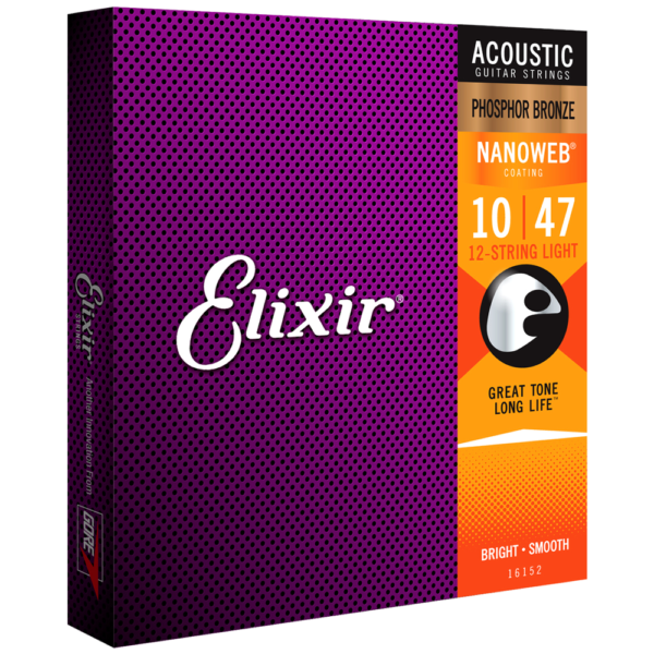 Elixir 16152 10-47 Light 12 String Phosphor Bronze With Nanoweb Coating at Anthony's Music - Retail, Music Lesson & Repair NSW 