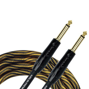 Kirlin KIWB201WBO-10 Premium Plus Wave Yellow Guitar Cable 3m (10ft) at Anthony's Music - Retail, Music Lesson & Repair NSW 