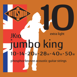 Rotosound JK10 10-50 Jumbo King Phosphor Bronze Acoustic Guitar Strings at Anthony's Music - Retail, Music Lesson & Repair NSW 