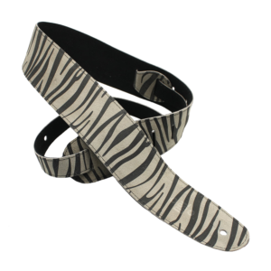DSL ZEBRA25 Zebra Pattern Leather Guitar Strap 2.5″ at Anthony's Music - Retail, Music Lesson & Repair NSW 