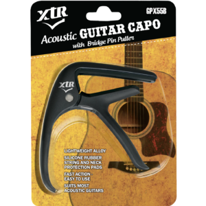XTR GPX55B Acoustic Guitar Capo With Bridge Pin Puller at Anthony's Music Retail, Music Lesson & Repair NSW 