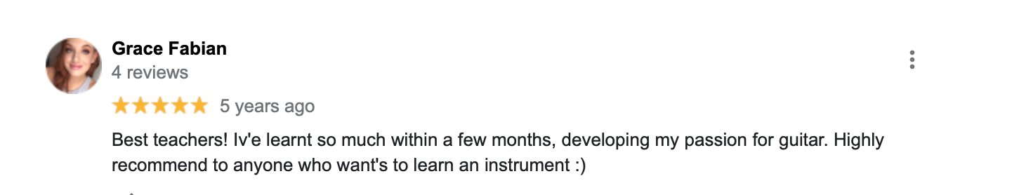 Costumer review in Anthony' Music School -  at Anthony's Music Retail, Music Lesson and Repair NSW