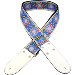 DSL Jacquard JAC20-SAL-BLUE Blue/White Weave Strap at Anthony's Music Retail, Music Lesson & Repair NSW
