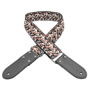 DSL JAC20-CAMO-RED Jacquard Weaving Guitar Strap at Anthony's Music Retail, Music Lesson & Repair NSW